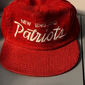 VINTAGE -McGregor Red Corduroy Hat with White Embroidery